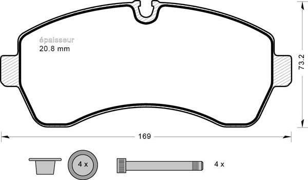 MGA 1211 - Brake Pad Set, disc brake autospares.lv