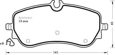 MGA 1285 - Brake Pad Set, disc brake autospares.lv