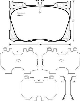 MGA 1283 - Brake Pad Set, disc brake autospares.lv