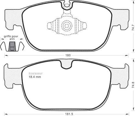 MGA 1233 - Brake Pad Set, disc brake autospares.lv