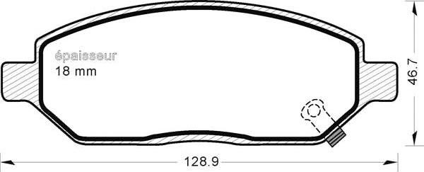 MGA 1225 - Brake Pad Set, disc brake autospares.lv