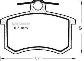 MGA 170 - Brake Pad Set, disc brake autospares.lv