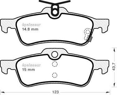 MGA 890 - Brake Pad Set, disc brake autospares.lv