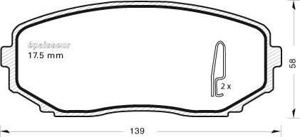 MGA 898 - Brake Pad Set, disc brake autospares.lv