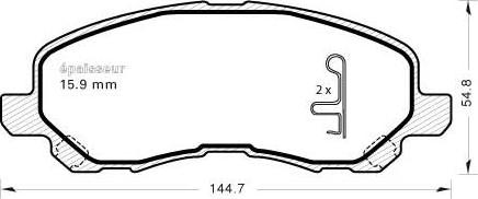 MGA 884 - Brake Pad Set, disc brake autospares.lv