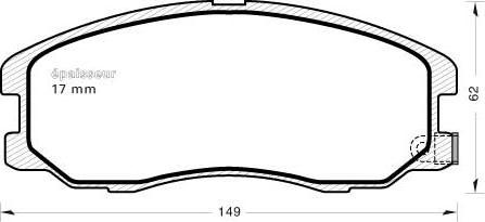 MGA 885 - Brake Pad Set, disc brake autospares.lv