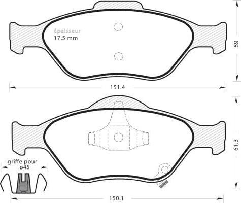 Metzger 076612 - Brake Pad Set, disc brake autospares.lv