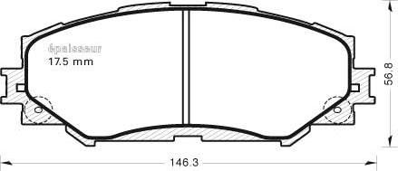 MGA 836 - Brake Pad Set, disc brake autospares.lv