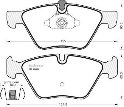 MGA 838 - Brake Pad Set, disc brake autospares.lv