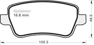 MGA 824 - Brake Pad Set, disc brake autospares.lv