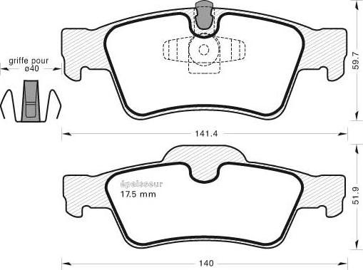 MGA 820 - Brake Pad Set, disc brake autospares.lv