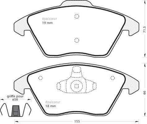 MGA 874 - Brake Pad Set, disc brake autospares.lv