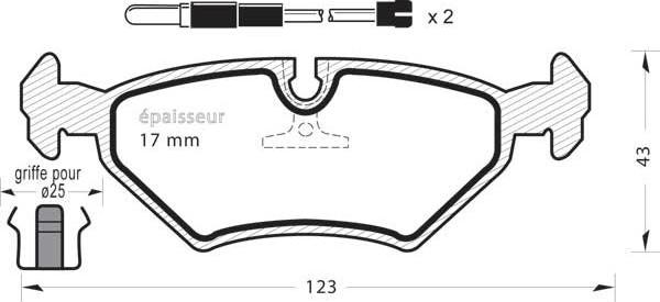 MGA 876 - Brake Pad Set, disc brake autospares.lv