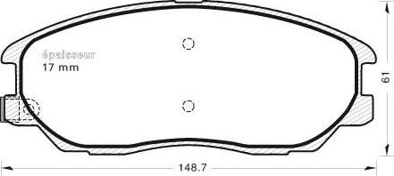 MGA 870 - Brake Pad Set, disc brake autospares.lv