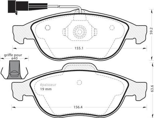 MGA 394 - Brake Pad Set, disc brake autospares.lv