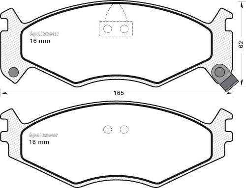 MGA 348 - Brake Pad Set, disc brake autospares.lv