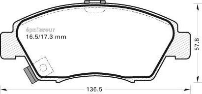 MGA 343 - Brake Pad Set, disc brake autospares.lv