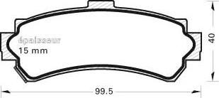 MGA 366 - Brake Pad Set, disc brake autospares.lv