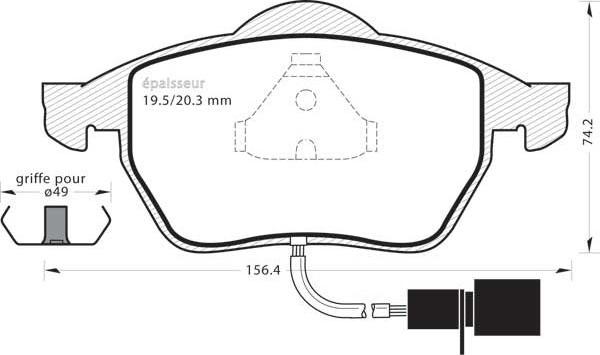 MGA 360 - Brake Pad Set, disc brake autospares.lv