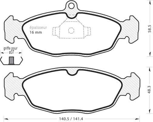 BENDIX DB1275 - Brake Pad Set, disc brake autospares.lv