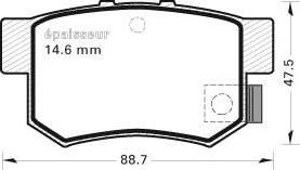 MGA 380 - Brake Pad Set, disc brake autospares.lv