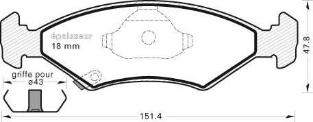 MGA 383 - Brake Pad Set, disc brake autospares.lv