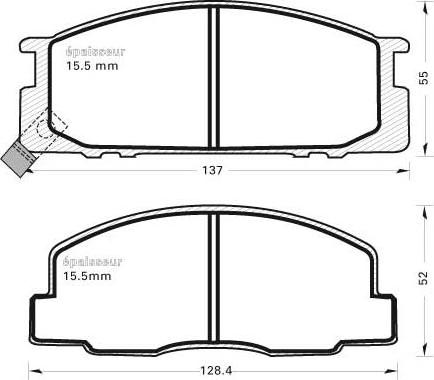 MGA 334 - Brake Pad Set, disc brake autospares.lv