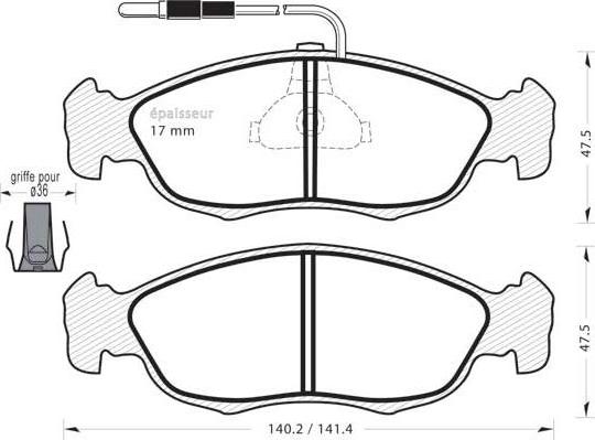 MGA 322 - Brake Pad Set, disc brake autospares.lv