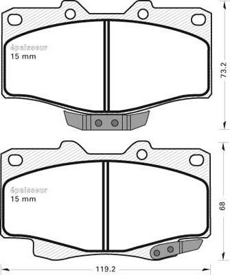 MGA 377 - Brake Pad Set, disc brake autospares.lv