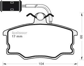 MGA 280 - Brake Pad Set, disc brake autospares.lv