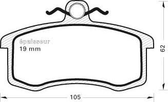 MGA 225 - Brake Pad Set, disc brake autospares.lv