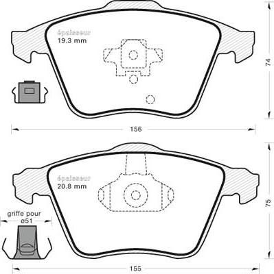 MGA 799 - Brake Pad Set, disc brake autospares.lv