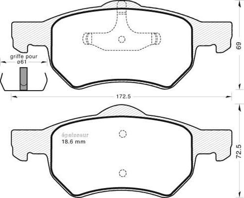 Triscan 0 986 424 668 - Brake Pad Set, disc brake autospares.lv