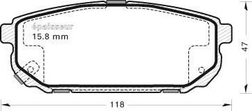 MGA 742 - Brake Pad Set, disc brake autospares.lv