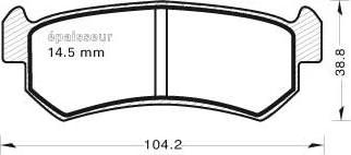 MGA 760 - Brake Pad Set, disc brake autospares.lv