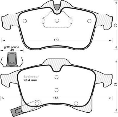 MGA 715 - Brake Pad Set, disc brake autospares.lv