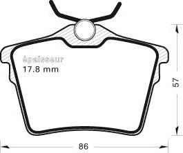 MGA 734 - Brake Pad Set, disc brake autospares.lv