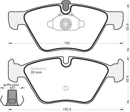 MGA 737 - Brake Pad Set, disc brake autospares.lv