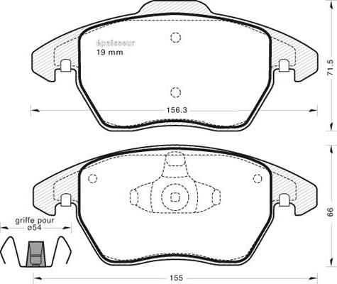 MGA 727 - Brake Pad Set, disc brake autospares.lv