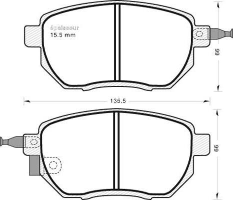 Roadhouse D1264M - Brake Pad Set, disc brake autospares.lv