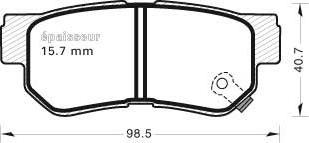 Textar J3610304 15,5 - Brake Pad Set, disc brake autospares.lv