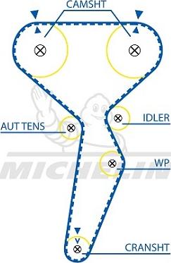 MICHELIN EngineParts SMATB0288 - Timing Belt autospares.lv