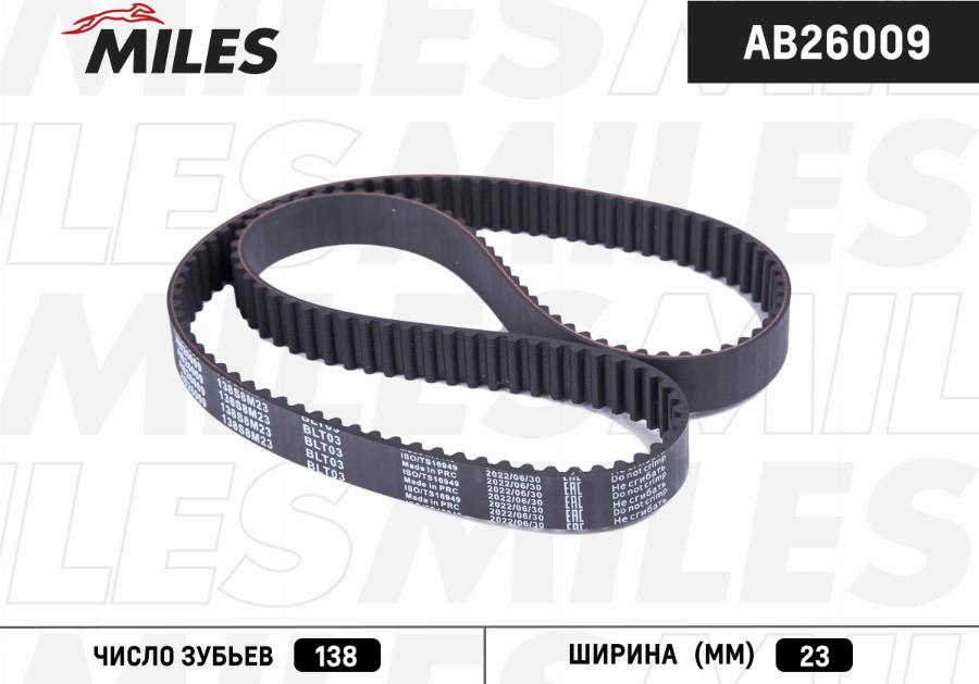 Miles AB26009 - Timing Belt autospares.lv