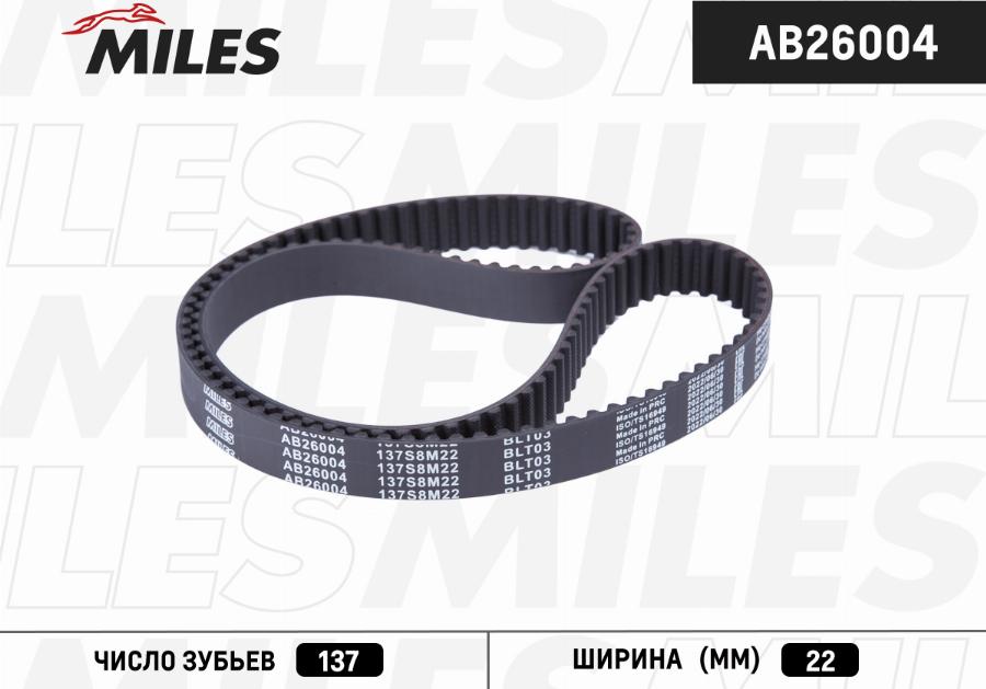 Miles AB26004 - Timing Belt autospares.lv