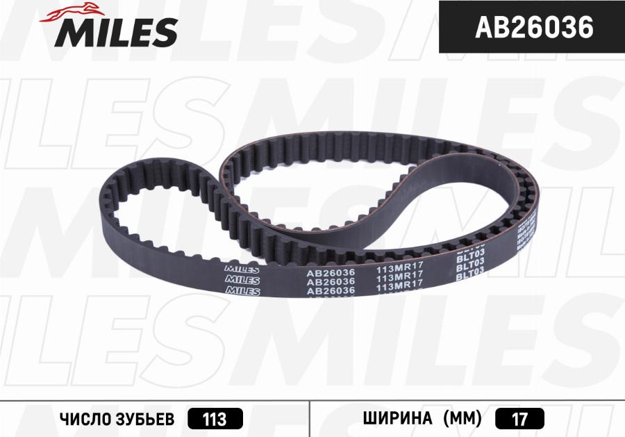 Miles AB26036 - Timing Belt autospares.lv