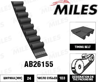 Miles AB26155 - Timing Belt autospares.lv