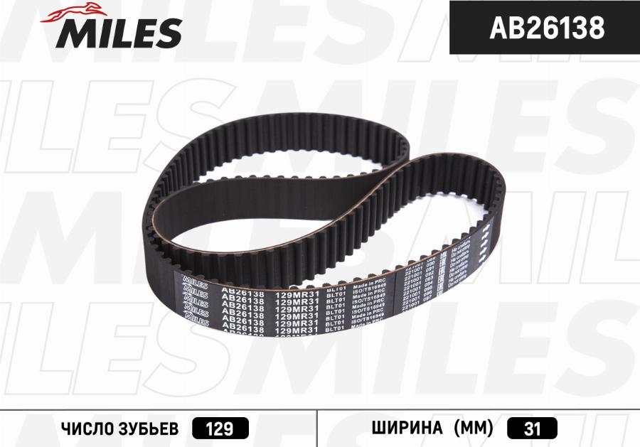 Miles AB26138 - Timing Belt autospares.lv