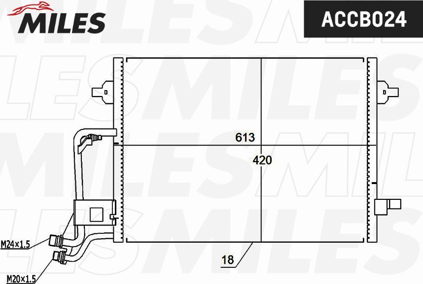 Miles ACCB024 - Condenser, air conditioning autospares.lv