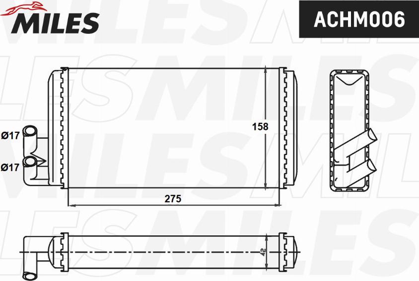 Miles ACHM006 - Heat Exchanger, interior heating autospares.lv