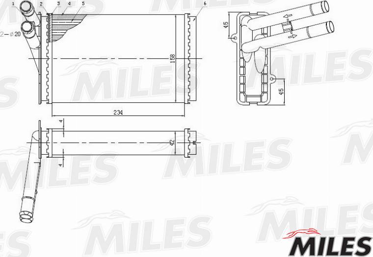 Miles ACHM003 - Heat Exchanger, interior heating autospares.lv